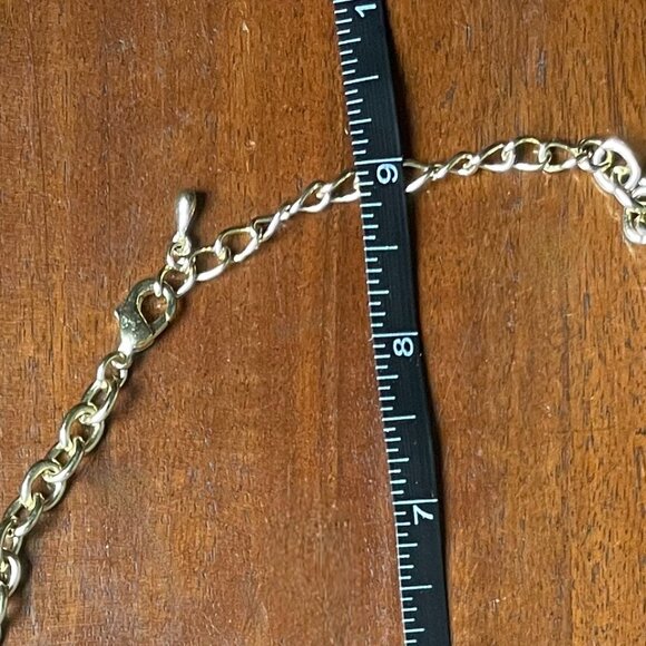 Purple Jeweled and Gold Tone Statement Necklace. - Picture 4 of 6